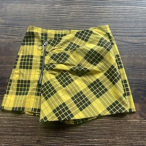 Zara yellow plaid skort
